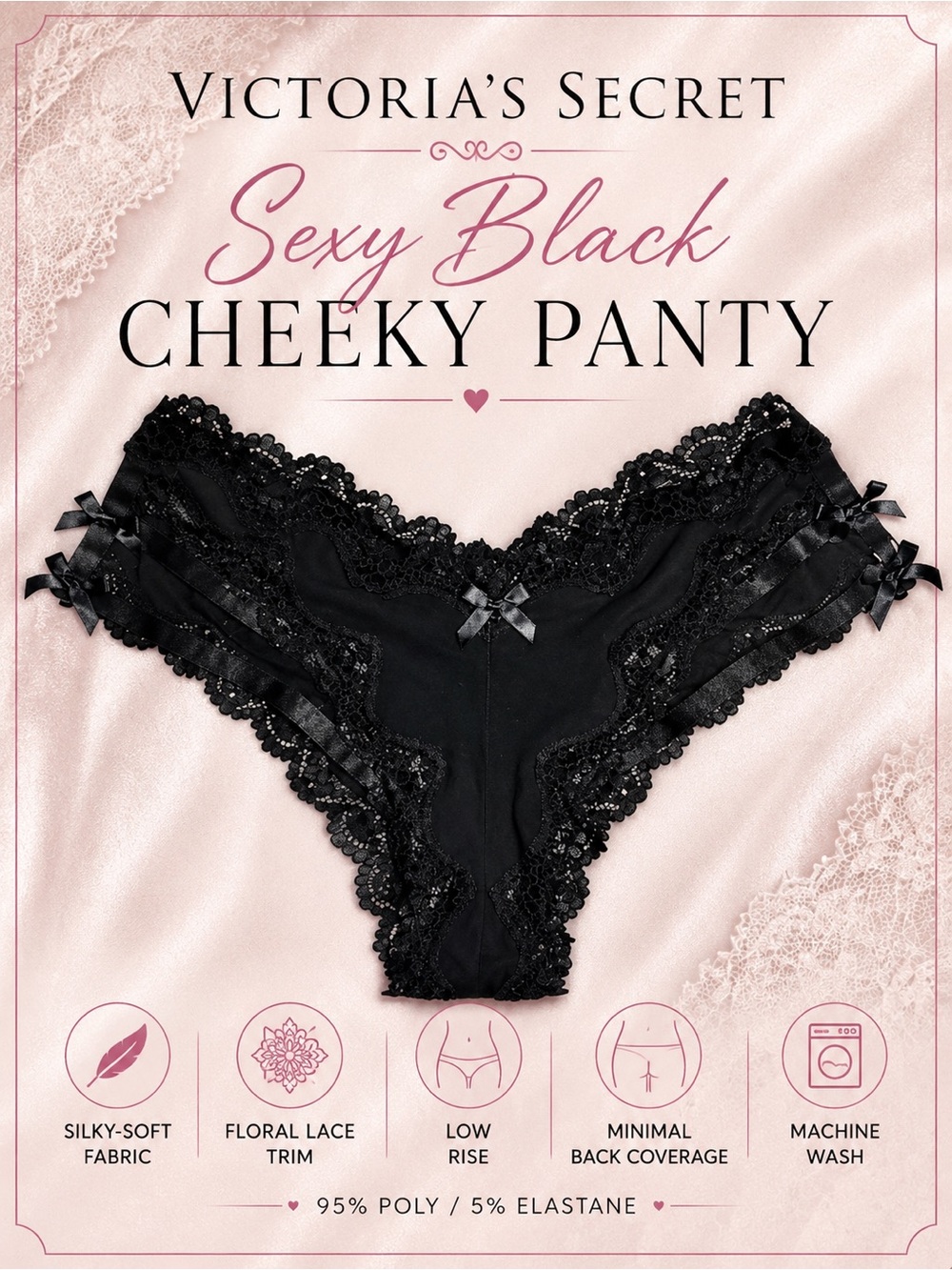 Victoria's Secret Panty Lace~trim Sexy Cheeky NEW WITH TAGS